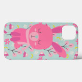 Rosa Bunnies und Blume Case-Mate iPhone Hülle (Rückseite (Horizontal))