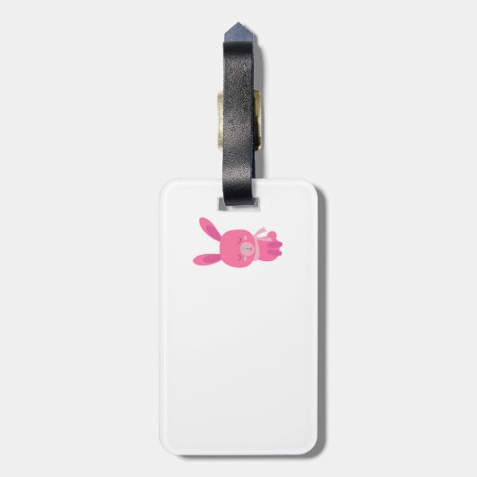 Rosa Bunnies und Blume Gepäckanhänger (Rückseite vertikal)