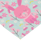 Rosa Bunnies und Blume Kurzer Tischläufer (Ecke)