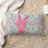 Rosa Bunnies und Blume Lendenkissen (Decke)