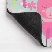 Rosa Bunnies und Blume Mousepad (Ecke)