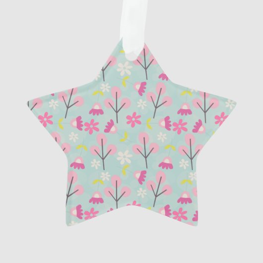 Rosa Bunnies und Blume Ornament (Rückseite)