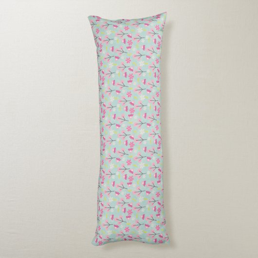 Rosa Bunnies und Blume Seitenschläferkissen (Rückseite (Vertikal))