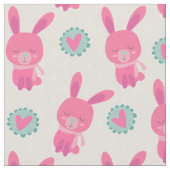 Rosa Bunnies und Herzstoffe Stoff (Nahaufnahme)