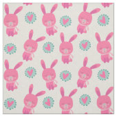 Rosa Bunnies und Herzstoffe Stoff (Muster)