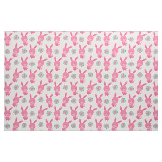 Rosa Bunnies und Herzstoffe Stoff (Fat Quarter (45,7 x 55,9 cm))