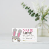 Rosa Bunny Diaper Raffel Ticket Begleitkarte (Stehend Vorderseite)