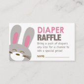 Rosa Bunny Diaper Raffel Ticket Begleitkarte (Vorderseite)