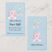 Rosa Burg Princess Kinderdusche Windeln Raffel Begleitkarte (Vorne/Hinten)