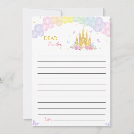 Rosa Burg Princess Time Kapsel Karte (Vorderseite)