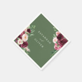 Rosa & Burgund Bläschen 7 Name - Grün Serviette (Ecke)