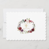 Rosa Burgund florales Foto Girl Einladung (Rückseite)