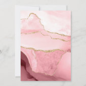 Rosa Burgund Gold Marmor Agate 40. Geburtstag Einladung (Rückseite)