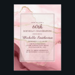 Rosa Burgund Gold Marmor Agate 60. Geburtstag Einladung<br><div class="desc">Elegantes und stilvolles Rosa,  Bordeaux und Goldmarmor/Age 60. Geburtstagsfeier Einladung für Frauen. Text ist anpassbar,  also machen Sie es zu Ihrem eigenen. Kontaktieren Sie uns für Hilfe bei der Anpassung oder um passende Produkte anzufordern.</div>