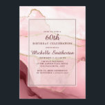 Rosa Burgund Gold Marmor Agate 60. Geburtstag Einladung<br><div class="desc">Elegantes und stilvolles Rosa,  Bordeaux und Goldmarmor/Age 60. Geburtstagsfeier Einladung für Frauen. Text ist anpassbar,  also machen Sie es zu Ihrem eigenen. Kontaktieren Sie uns für Hilfe bei der Anpassung oder um passende Produkte anzufordern.</div>