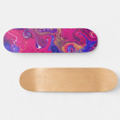 Rosa, Burgund, Lila, schweißes Marmorwasser Kunst  Skateboard (Horizontal)