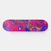 Rosa, Burgund, Lila, schweißes Marmorwasser Kunst  Skateboard (Horizontal)