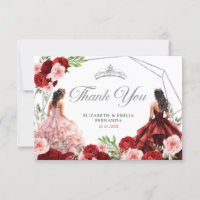 Rosa Burgund Red Twins Royal Princesses 15 Años