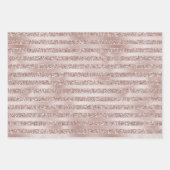 Rosa Burgund Rote Rose Glitzer Streifen Geschenkpapier Set (Vorderseite 2)