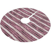 Rosa Burgund Rote Rose Glitzer Streifen Polyester Weihnachtsbaumdecke (Schrägansicht)