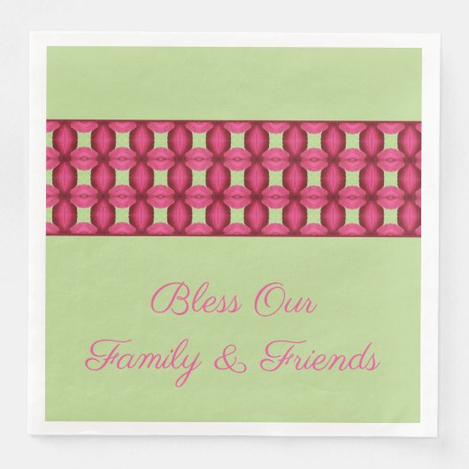 Rosa Burgund und Minze grün Serviette (Vorderseite)