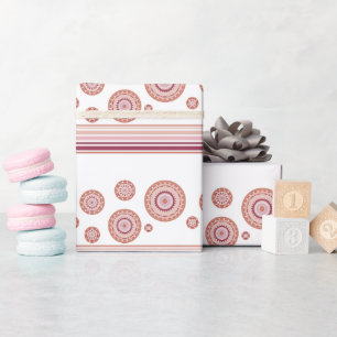 Rosa Burgund und Weiß Geschenkpapier