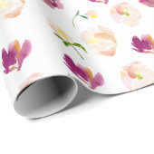 Rosa Burgund Wasserfarbe Geschenkpapier (Rolleneckpunkt)