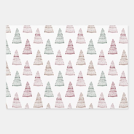 Rosa Burgund Weihnachtsbaum Geschenkpapier Set (Vorderseite 3)