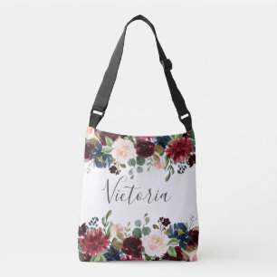 Rosa-burgunderrote Blumen-Hochzeit Geschenk für di Tragetaschen Mit Langen Trägern