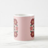 Rosa-Burgunderrote Blumen-Tasse Kaffeetasse (Mittel)