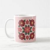 Rosa-Burgunderrote Blumen-Tasse Kaffeetasse (Links)