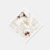 Rosa Burgundy Floral Gold 30 und fabelhafte Geburt Serviette (Ecke)
