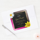 Rosa Burgundy Glitzer Black Product Labels Logo Quadratischer Aufkleber (Umschlag)