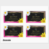 Rosa Burgundy Glitzer Black Product Labels Logo Rechteckiger Aufkleber (Blatt)