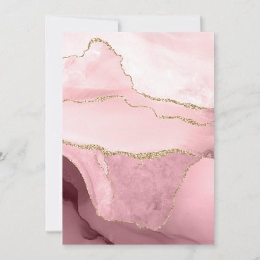 Rosa Burgundy Red Marble Trunk Party Einladung (Rückseite)