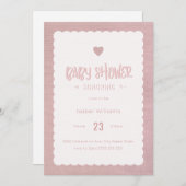 Rosa Burlap Baby Dusche Einladung - Blank Reverse (Vorne/Hinten)