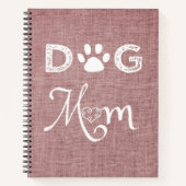 Rosa Burlap Dog Mama Notebook Notizblock (Vorderseite)