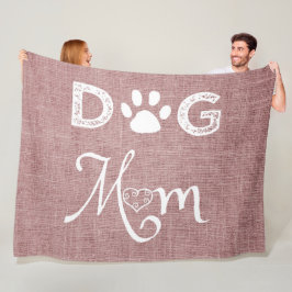 Rosa Burlap Hund Mama Fleece Blanket