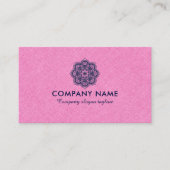 Rosa Burlap-Leine mit Navy Blue Mandala Visitenkarte (Vorderseite)