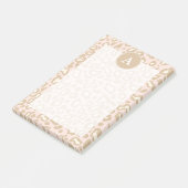 Rosa Büro-Leoparden-Monogramm-Post-it-Notiz-Gesche Post-it Klebezettel (angewinkelt)