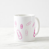 Rosa Büroklammer im Retro-Design Kaffeetasse (VorderseiteRechts)