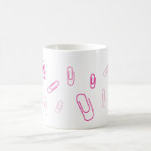 Rosa Büroklammer im Retro-Design Kaffeetasse (Mittel)