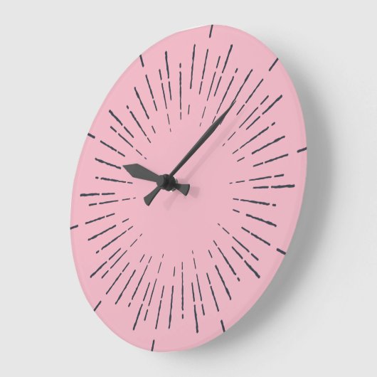 Rosa Burst Große Wanduhr (Winkel)