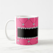 Rosa Büscheldiamanten des Monogramms Kaffeetasse (Links)