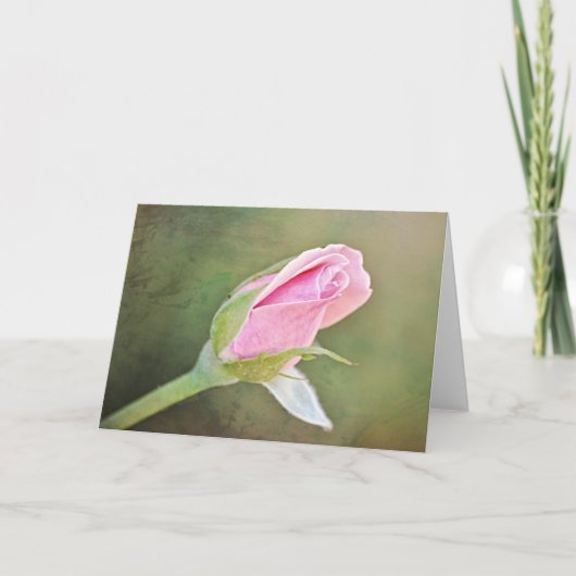 Rosa Buse Art Note Card Karte (Vorderseite)