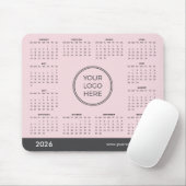 Rosa Business-Logo 2026 Kalendermousepad Mousepad (Mit Mouse)