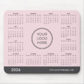Rosa Business-Logo 2026 Kalendermousepad Mousepad (Vorne)