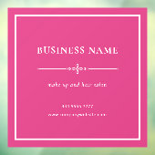 Rosa Business Salon Name Weißer Rahmen Fensteraufkleber (Blatt 3)