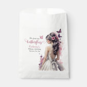 Rosa Butterfliegen Blumenzwiebelgezwitscher Brautp Geschenktütchen (Vorderseite)