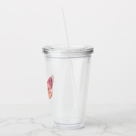 Rosa Butterfly Acryltrinkbecher (Links)